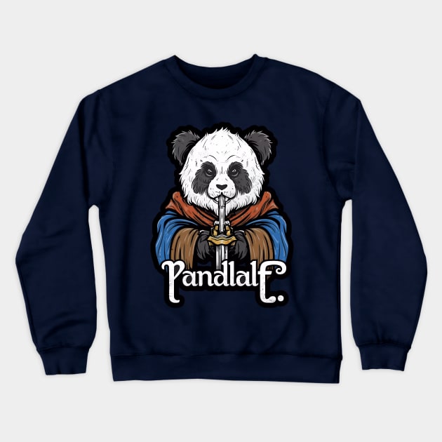 Pandalf Wizzard panda Crewneck Sweatshirt by The Dark Matter Art